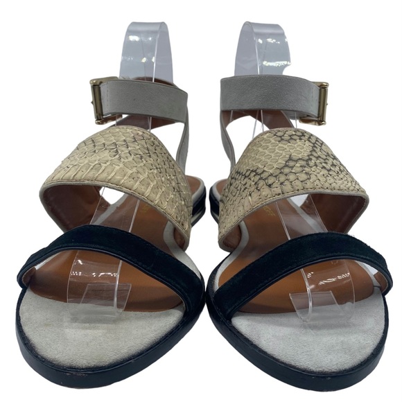 NEW Rebecca Minkoff Sandals Suede Lambs Fur Snake Print Size 6 - Picture 5 of 11